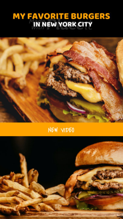 Instagram Story Video Template Featuring a Burgers Theme for Foodie Vlogs