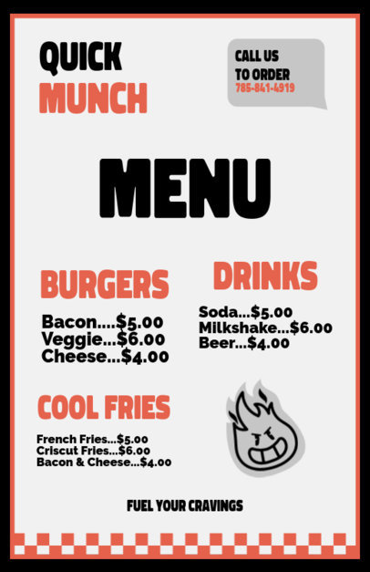 Menu Flyer Maker Featuring Dishes for a Fast-Food Restaurant