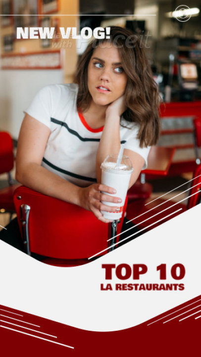 Instagram Story Video Template with Animated Text for a Foodie Vlogger