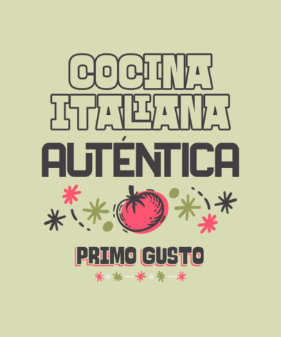 Quote T-Shirt Design Generator for an Italian Restaurant