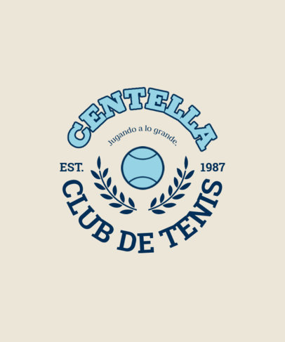 T-Shirt Design Template for a Tennis Club Featuring a Retro Aesthetic