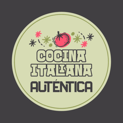 Illustrated Sticker Design Generator With a Tomato Graphic for an Italian Restaurant