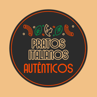 Italian Restaurant Sticker Design Creator Featuring Vegetable Graphics