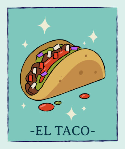T-Shirt Design Generator Featuring a Mexican Taco Illustration