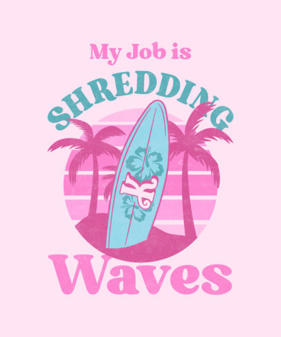 Ken-Inspired T-Shirt Design Maker with a Summer Theme and Surfing Board Graphics