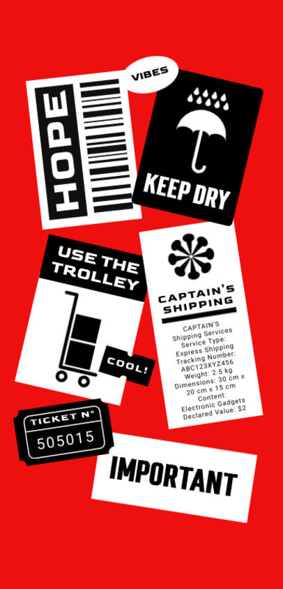 Phone Case Design Template with Shipping Symbols 6523a