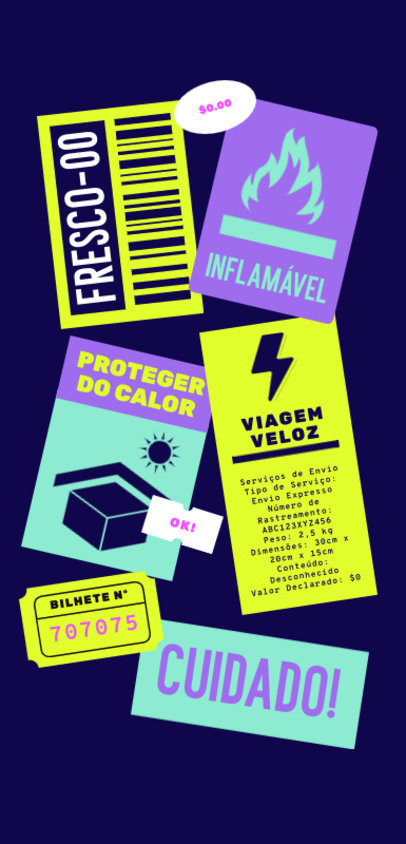 Phone Case Design Generator with Colorful Transit Packaging Icons 6523f