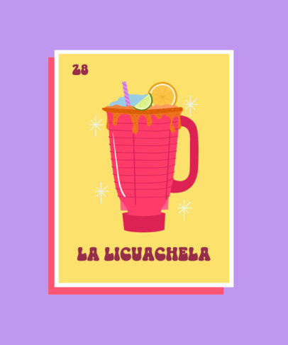 Funny T-Shirt Design Template Featuring a Popular Mexican Drink Graphic