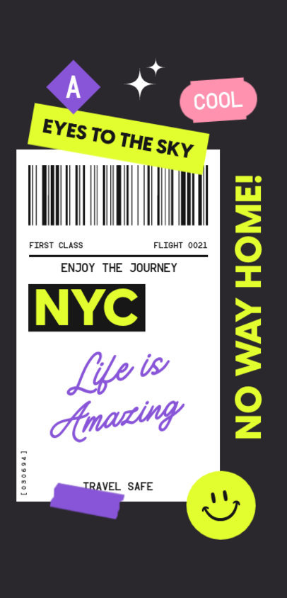 Phone Case Design Generator Featuring a Smiley Face Icon and a Travel Theme 6524a