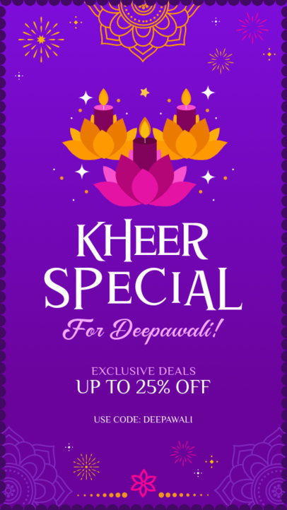 Holiday Instagram Story Template Featuring a Diwali-Themed Offer