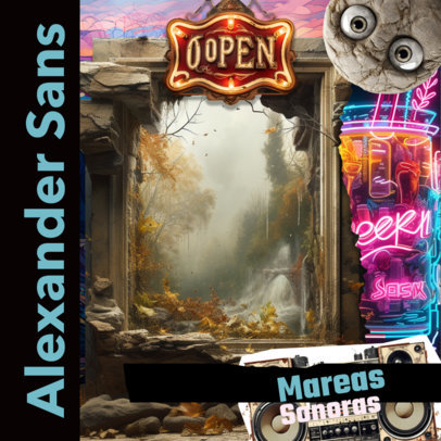 AI-Generated Album Cover Maker With a Kitsch-Styled Collage Inspired by a Pop Singer 6029d