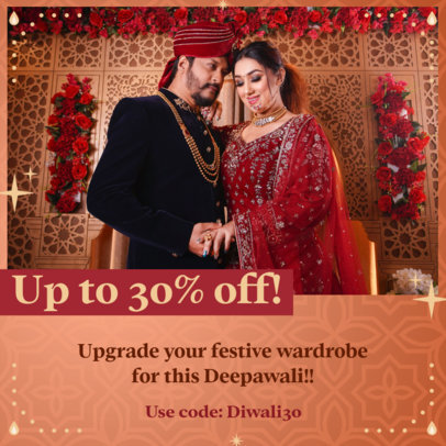 Instagram Post Creator for an Apparel Store Featuring a Diwali Sale Ad 5816c
