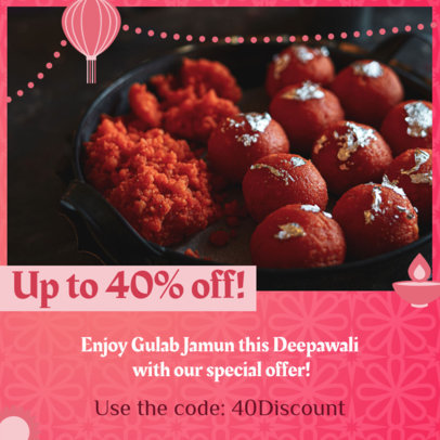 Instagram Post Maker for a Restaurant's Diwali-Season Sale 5816e