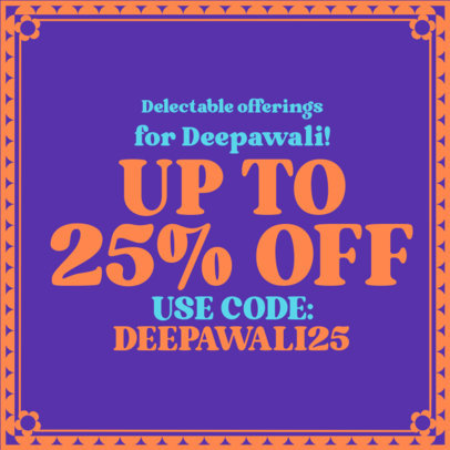 Colorful Instagram Post Template to Promote a Diwali Offer 5815c