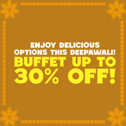 Instagram Post Template Featuring a Buffet Discount to Celebrate Diwali 5815g