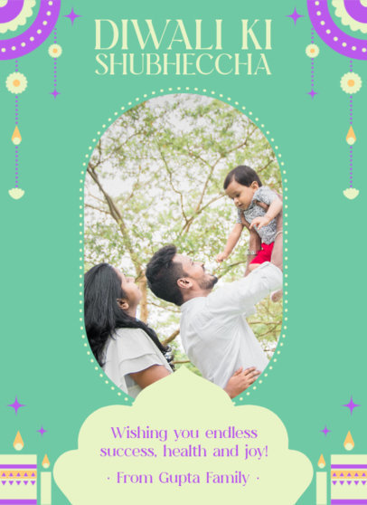 Diwali Greeting Card Maker Featuring a Sweet Message