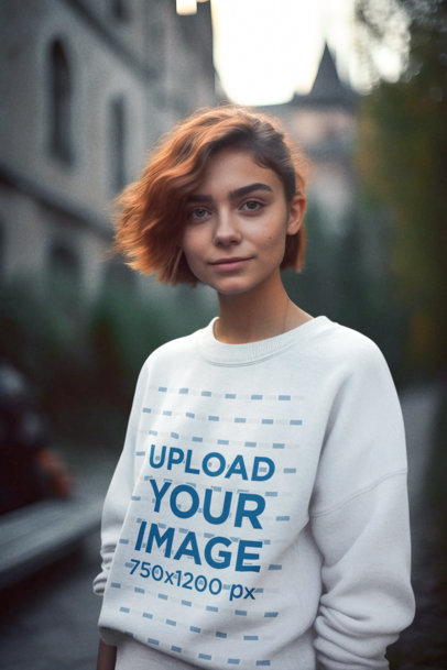 Sweatshirt Mockup Featuring an AI-Generated Woman Inspired by Hogwarts Legacy m35191