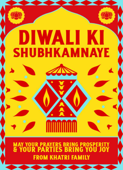Illustrated Greeting Card Generator with a Diwali Message
