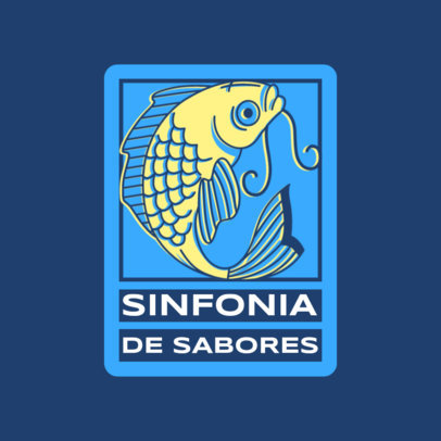 Sticker Design Creator for an Asian Seafood Restaurant With a Fish Graphic