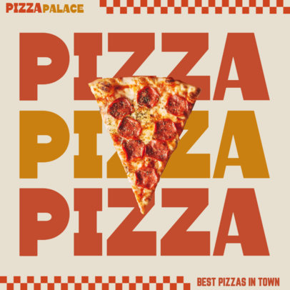 Instagram Post Template Featuring an Ad for a Pizza Restaurant