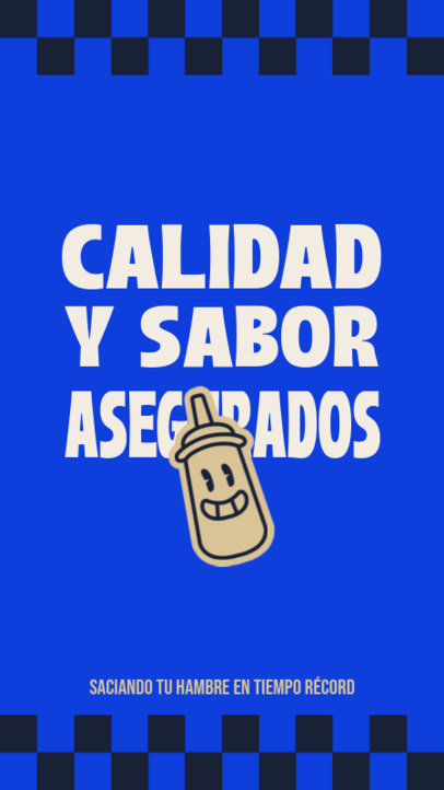 Takeout Label Creator With a Cartoonish Sauce Bottle for a Fast-Food Restaurant