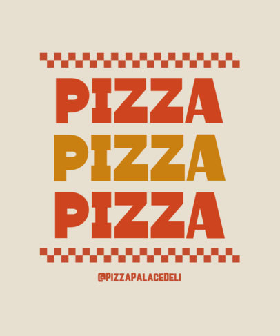 T-Shirt Design Template for a Pizza Restaurant