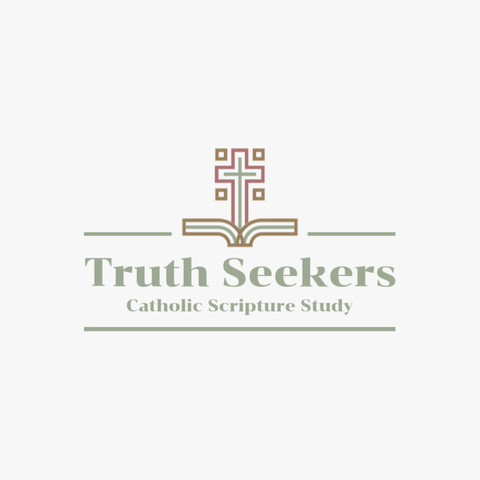 Placeit - Catholic Bible Study Club Logo Creator Featuring a Cross Icon