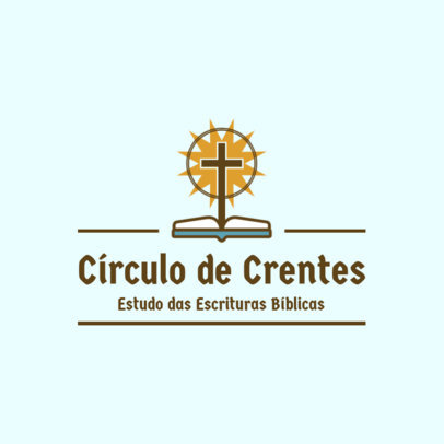 Logo Maker for a Bible Study Circle with a Cross Graphic