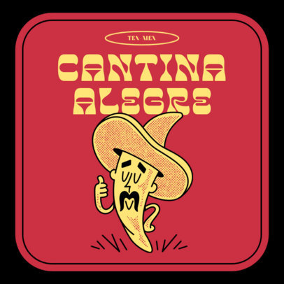 Paper Cup Design Creator Featuring an Illustrated Chili with a Mexican Sombrero and a Mustache