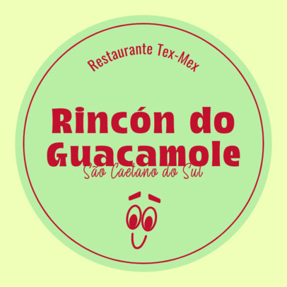 Sticker Design Generator with a Smiling Face for a Tex-Mex Restaurant 