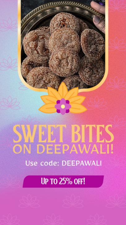 Diwali Instagram Story Generator Featuring a Promo for Sweets