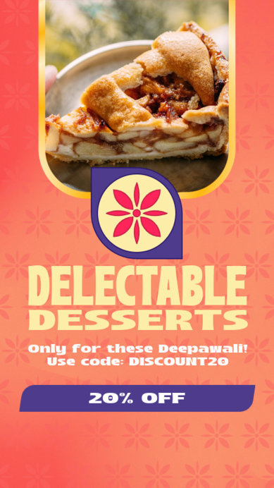 Holiday Instagram Story Template Featuring a Diwali Discount for Desserts