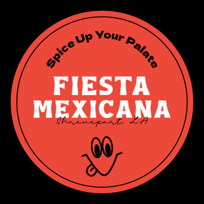 Sticker Design Template for a Mexican Restaurant