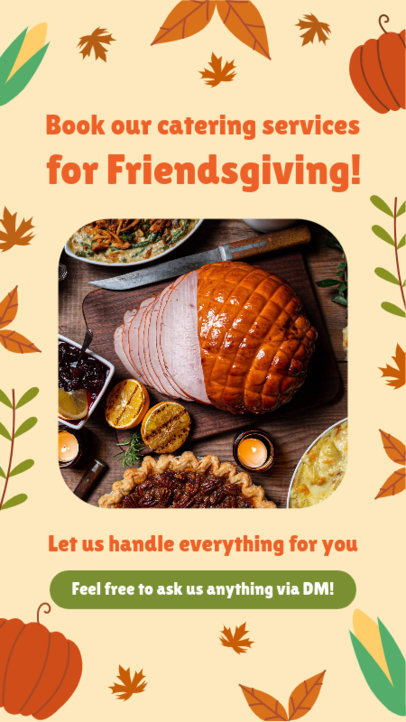 Thanksgiving Instagram Story Maker to Promote a Catering Service