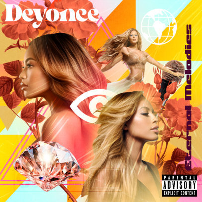 AI-Generated Album Cover Template Inspired by Beyonce 6028c