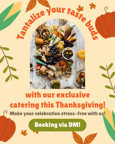 Thanksgiving Instagram Post Maker to Promote a Catering Service