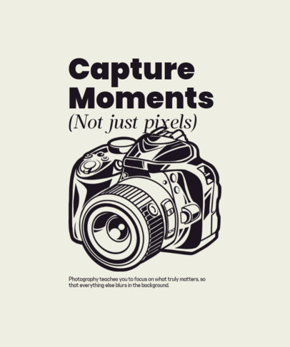 T-Shirt Design Maker with Monochromatic Photography Camera Graphics