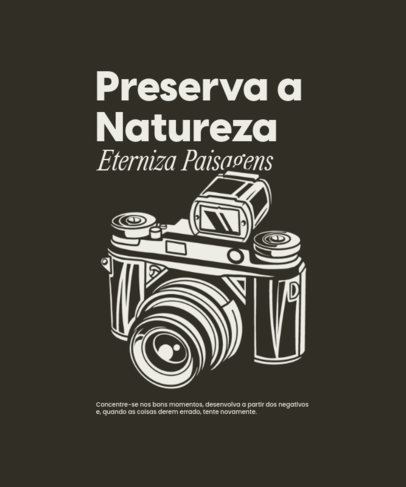 T-Shirt Design Template with a Nature Photography-Themed Quote 