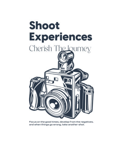 T-Shirt Design Generator with a Monochromatic Camera Graphic and a Quote