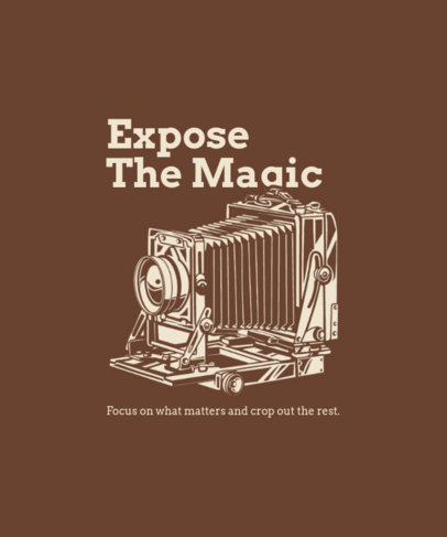 T-Shirt Design Generator Featuring a Professional Camera Illustration