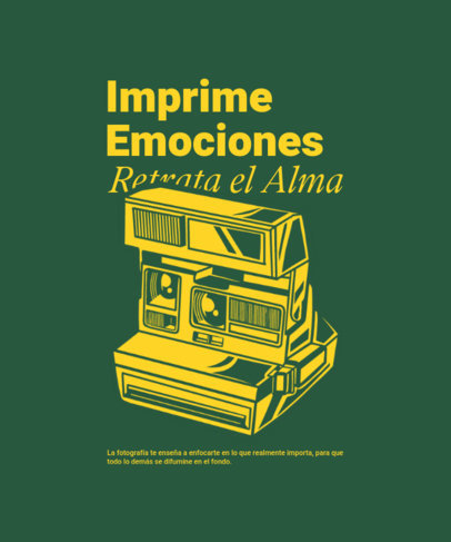 T-Shirt Design Maker with a Retro Instant Camera Illustration