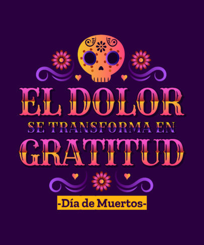 T-Shirt Design Maker Featuring a Colorful Style for Dia de Muertos 5172m-5842