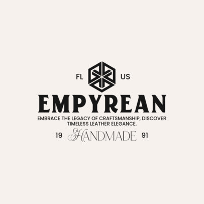 Logo Maker with an Abstract Icon for a Handmade Leather Goods Brand