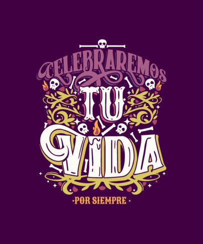 Dia de Muertos T-Shirt Design Generator With a Quote