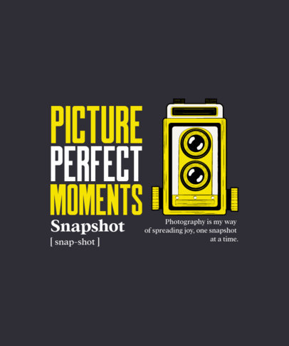 T-Shirt Design Creator  With a Quote and a Vintage Camera