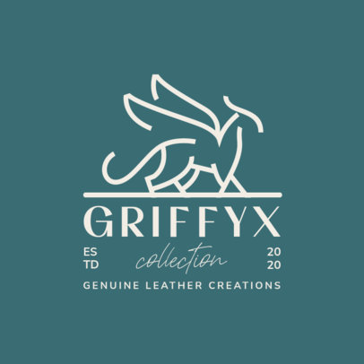 Logo Creator for a Leather Apparel Brand with a Mythical Creature Icon