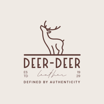 Logo Template for an Authentic Leather Goods Store with a Deer Icon
