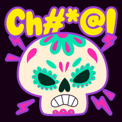 Twitch Emote Generator Featuring an Angry Calavera for Dia de Muertos 5837a