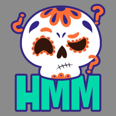 Illustrated Twitch Emote Maker Featuring a Confused Catrina Graphic 5837d