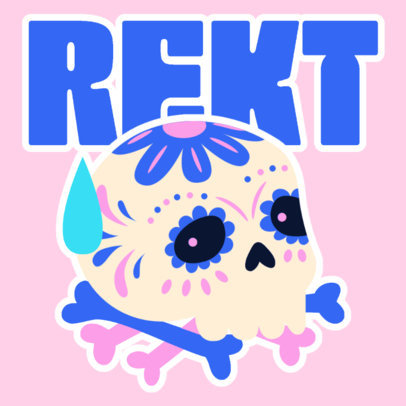 Day of the Dead Twitch Emote Template Featuring an Illustrated Catrina 5837g